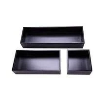 Bamboo Organizer Box For Accessories Cosmetic Small Square Drawer Organizer Boxes Black 4"*4" - Black - View 5