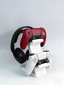 1 pièce Support pour manette de jeu et casque, Support universel pour manette de jeu, Peut stocker 2 manettes de jeu et 1 casque, Rangement 3-en-1 pour manette de jeu, Matériau plastique durable, Convient pour l'organisation du bureau, Boîte de rangement pour console de jeu, Boîte de rangement compacte - Multicolore - Voir 1