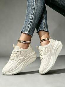 Elevated Beige Platform Sneakers – Add Height & Style Without Heels - Beige - View 5