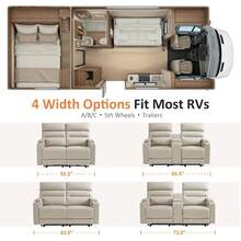 MCombo Sofá Reclinable Eléctrico de Gran Tamaño de 73" con Consola y Enchufes para Espacios Pequeños, Sofá Loveseat para RV con Almacenamiento en el Apoyabrazos, Puertos USB y Tipo C, 360 °   Mesa con Bandeja Giratoria RV02M2 - Gris Claro - Ver 6