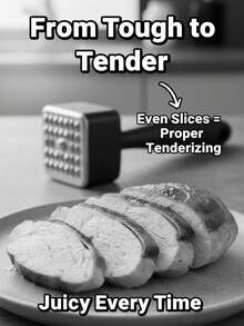Professional Meat Tenderizer Hammer With 49 Precision Spikes - 420J2 Stainless Steel, Dual-Sided Flat & Spiked Design For Tenderizing Steak, Chicken Breast, Pork Chops - Heavy Duty Kitchen Tool For Home Cooking & BBQ Meat Tenderizer Mallet - 49-Spike Stainless Steel, Dual-Sided For Steak, Chicken & Pork - 黑色 - 查看 8
