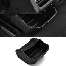 Rear Center Console Organizer For  Highland 2024 2025 Accessories Trash Can Rear Under Seat Storage Bin Backseat Storage Box 2nd Row Seat Organizer Silicon - Black - View 7
