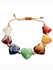 Bohemian Seven Chakra Bracelet, Including Amethyst, Tiger Eye Stone, Green Adventure Stone, Heart Chakra Jewelry, A Choice For Love And Harmony, Valentine's Day, Wedding, Anniversary, Mother's Day Gifts, Suitable For Daily And Special Occasions - Bracelet - View 3