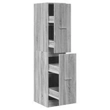 vidaXL Apothekerschrank Grau Sonoma 30x41x144,5 cm Holzwerkstoff - Grau - Übersicht 2