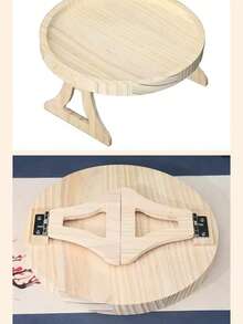 Minimalist Wooden Sofa Side Tray, Foldable Armrest Storage Organizer Tray For Home - Multicolor - View 3