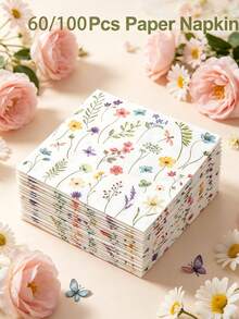 100/60/16 chiếc khăn giấy dùng một lần họa tiết hoa, giấy tissue họa tiết hoa mùa xuân, đồ trang trí bàn ăn hình hoa dễ thương, thích hợp cho sinh nhật, tiệc trà, đám cưới, tiệc mừng em bé, trang trí nhà cửa, trang trí bàn ăn, đồ dùng tiệc tùng, đồ dùng đám cưới, tiệc cô dâu và sinh nhật. - hoa dại - Xem 9