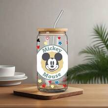 1 cốc thủy tinh Disney, in hình nhân vật Mickey dễ thương, cốc bền chắc, chống rò rỉ, có ống hút, dung tích 480ml, đóng hộp kèm mã chống hàng giả. - Trong sáng - Xem 4