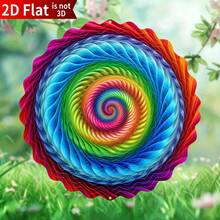 1pc "Fantasy Elegance" Wind-Driven Rotating Decor For Outdoor/Indoor - Stainless Steel Laser-Cut Metal Mandala Rotating Device, Wind-Driven Garden Art And Zen Decoration - Suitable For Balcony Or Conservatory Gift (Pendant Not Included) Style Sent Randomly - A - View 4