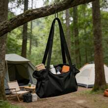 1 pieza Nuevo bolso de mano plegable de gran capacidad con estilo chino, plegable, forma redonda, para hombro y de mano - Multicolor - Ver 7