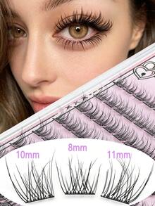 96 chiếc/hộp Lông mi giả Lina mềm mại và chân thực như lông chồn, 8/10/11mm, kiểu dáng C-Curl độc đáo, nhẹ, không cần keo, không cần tẩy trang, lông mi giả/chùm lông mi. - C - Xem 4