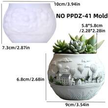 Khuôn silicon hình khinh khí cầu, nhà phố, chậu cây mọng nước, thị trấn yên tĩnh, bầu trời nổi, khinh khí cầu, hộp đựng đồ hình tròn, hộp đựng bút, khuôn silicon xi măng bê tông, nhà phố, khinh khí cầu, chậu cây, khuôn đá, khuôn đồ thủ công mỹ nghệ. - A - Xem 8
