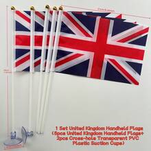 A Set Of United Kingdom, Great Britain And Northern Ireland Handheld Flags, A Set United Kingdom/England/Scotland/Wales/Northern Ireland Handheld Flags, Made Of Polyester, Perfect For Party And Festival Celebrations - A - View 18