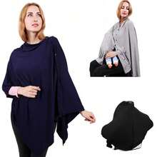 Nursing Cover - Multifunctional - Nursing Blanket - Cloak Style With Buttons - Elastic Stroller Sunshade - Nursing Privacy Scarf - Multicolor - View 4
