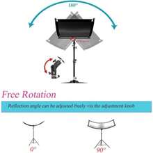 Difusor reflector de luz con bolsa de transporte 100 x 50 cm reflector de iluminación curvada para fotografía video estudio de fotografía fotografía fotografía fotografía estudio - Negro blanco plata oro - Ver 7