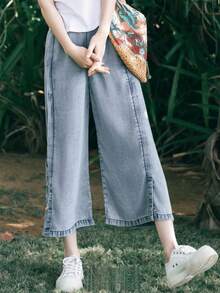 Women Pants - Blue - View 4