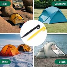 Plastic Camping Stakes, Portable Outdoor Camping Tools, 20pcs Spiral Ground Studs, Durable Screw In Tent Piles For Hiking, Backpacking, And Outdoor Exploration And Party Activities - Multicolor - View 6