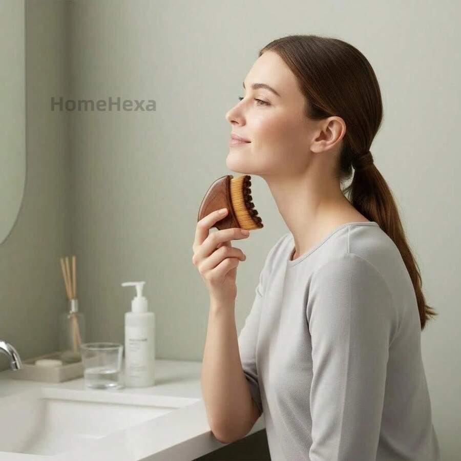1/2pcs - New Ergonomic Design Facial Contour Brush, Massaging Brush, Sculpting Jawline Brush, Dry Brushing, Dual-Use, Anti-Wrinkle Facial Care, Home SPA Skincare Massage Tool - Multicolor - View 1