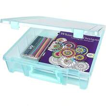 Super Satchel Compartment Box Clear Craft Organizer Storage Case - Aqua Pack Of 1 - Aqua - View 7