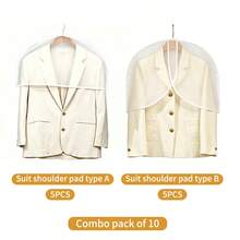 40pcs Transparent PEVA Garment Dust Cover, With Flip-Top Clothing Storage Bag, Dustproof & Moisture-Proof For Suits, Jackets, Wardrobe - Multicolor - View 15