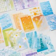 30 piezas/paquete Papel de scrapbooking de unicolor con efecto tie-dye refrescante, material de papel no adhesivo para decoración DIY, regalo festivo, material de collage hecho a mano, planificación de scrapbook personalizada, papelería escolar creativa - Estilo 2 - Ver 6