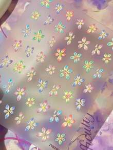 1 Piece Of Japanese Fresh Flower Nail Sticker 5D Relief Gradient Jelly Nail Sticker DIY Nail Accessory - Multicolor - View 5