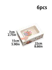 Hộp đựng bánh quy và bánh ngọt trong suốt có cửa sổ, kích thước 22*15*7cm, chất liệu bìa cứng màu trắng, hộp quà tặng cao cấp thích hợp cho các món tráng miệng, đám cưới, tiệc tùng, Giáng sinh, sinh nhật. - Nhiều màu - Xem 14