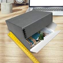 dorado State Art caja de almacenamiento de archivo caja de museo frontal sin ácidos con borde de metal para almacenar obras de arte fotos documentos impresiones artes y manualidades -11.75 - Gris - Ver 7