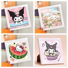 Panini Sanrio Character 5D Diamond Painting Kit With Frame, Kuromi, Cinnamoroll, Hello Kitty Full Drill Diamond Art Handmade Home Decor Gift - Sets - View 1