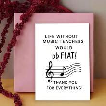 1pc Of Funny Gifts "Thank You Music Teachers Gift Card – Life Without You Would Be Bb Flat! Ideal Appreciation Present For Music Educators" - One Size Fits All - View 3