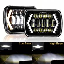 Đèn pha LED vuông 5x7 4x6 7 inch 55W, đèn pha LED chiếu xa/gần, tích hợp xi nhan cho xe địa hình Suzuki Samurai 4x4. - A - Xem 12