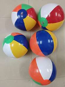3/1pc Summer Hawaiian Tropical Style Classic Rainbow Inflatable Beach Ball, Approx 30cm, Thickened Waterproof PVC Material, Portable Inflatable Wear-Resistant, Suitable For Water Games, Beach Play, Pool Activities, Birthday Party (Adults Only) - Multicolor - View 7