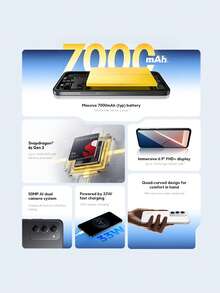 Xiaomi POCO M8s 5G NFC智能手机全球版，搭载骁龙® 6s Gen 3处理器，配备6.9英寸FHD+点阵屏，支持144Hz刷新率，5000万像素主摄像头，7000mAh（典型值）电池，支持33W快充，采用四曲面设计。 - 白色 - 查看 2