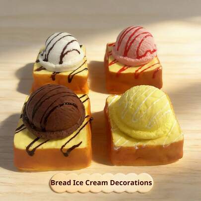 Realistic Ice Cream Bread Squeeze Toy, Lifelike Bread/Ice Cream/Cheese Squeezy Toy To Relieve Stress, Perfect April Fool's Day Gift For Friends And Family, Add To Cart For Priority Delivery, Trending 1 Euro Item, Soft & Squishy, Fun Stress Relief Game, Novelty April Fool's Day Gift