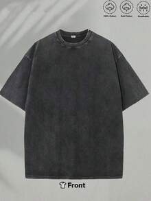 2026 Men's Washed Streetwear Brand Has Launched An Oversized T-Shirt Featuring Invincible Comic Character Designs And Text. This Casual Outfit Is An I - 咖色 - 查看 2