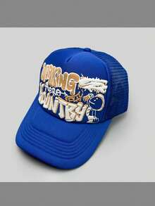 1pc Cartoon Character & Letter Print Baseball Cap, Colorblock Truck Hat, Funny Casual Sun Protection For Men & Women, Spring/Summer - A - View 7