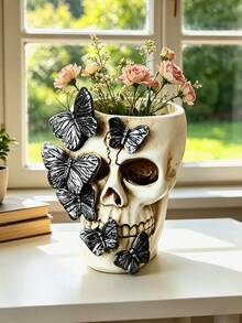 Vase décoratif de style gothique, pot de fleurs en résine d'intérieur et d'extérieur, convient pour la maison, le jardin, le pot de fleurs, le vase de style rustique pour le bureau, le salon, la chambre, la cuisine, l'étagère, la table de café, la cheminée. Convient pour la décoration d'Halloween, de la Saint-Valentin, de Noël, de la maison, le vase, la décoration de vase, la décoration d'intérieur, la décoration de chambre, la décoration de pièce, la décoration de mariage, la décoration de table de mariage - Nouveau modèle - Voir 4