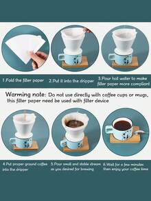 50 peças/100 peças Papel de Filtro de Café Cônico V01, Papel de Filtro de Café em Forma de V, Papel de Filtro de Café Pour-Over V02, Papel de Filtro de Café e Chá, Adequado para Xícaras de Filtro Cônico e Cafeteiras de Gotejamento, Adequado para Cafeteiras Pour-Over e de Gotejamento, 1-2 Xícaras, 2-4 Xícaras (Branco, Marrom) - Multicolorido - Visão 11