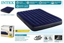 Intex مرتبة هوائية قابلة للنفخ من إنتكس، متوفرة بأحجام 76*191*25 سم / 99*191*25 سم / 137*191*25 سم / 152*203*25 سم / 183*203*25 سم (اختر ارتفاعك) 25 سم، مرتبة هوائية فاخرة قابلة للنفخ من إنتكس، سرير هوائي للتخييم، أزرق، سرير صلب قياسي أصلي - جودة مضمونة. - أزرق غامق - مشاهدة 2