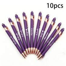 10/20pcs Personalized Soft Touch Pens Bulk - Custom Name/Logo Engraved For Graduation Favors, Faculty Gifts, Company Meetings, Conference Swag & Alumni Events - Multicolor - View 7