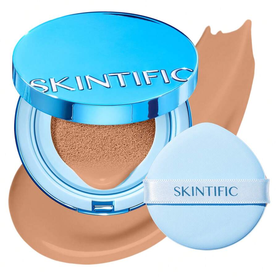 SKINTIFIC 完美持久丝绒哑光气垫粉底液，全效遮瑕，持久控油，打造无瑕妆容 - 2CN Cool Ivory - 查看 1