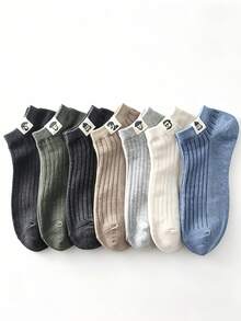 1/2/3/5 Pairs Men's Summer Thin Anti-Odor Boat Socks, Solid Color Spring/Autumn Pure Cotton High Quality Antibacterial Low-Cut Sweat-Absorbent Short Socks - Multicolor - View 6