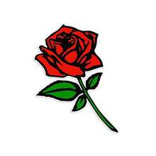 Red Rose car bumper sticker window decal 5" x 3" - Rojo - Ver 2