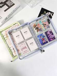 A5 Transparent Laser Starry Sky Loose-Leaf Notebook, Shiny PVC Zipper Pouch, 6-Ring Diary, Card Storage Album - Multicolor - View 4