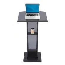 SENDERPICK Acrylic Podium With Storage Shelf Acrylic Podium Stand Floor Standing Podium - Black - View 12