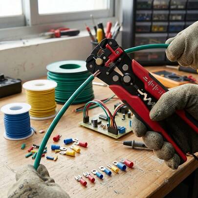 1 Pc Electrician-Specific Wire Stripper, Multifunctional Hand Tool, Suitable For Electrical Maintenance, Auto And Construction Repair