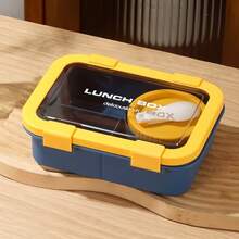 1pc Portable Lunch Box With Spoon And Breakfast Cup, Microwave & Dishwasher , Suitable For Office, Outdoor, Camping, School, Picnic, Back To School - Multicolor - View 11