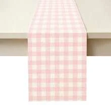 1 buah Taplak Meja Persegi Panjang Minimalis Bohemian Motif Kotak-kotak Merah Muda dari Poliester, Cetak Satu Sisi, Cocok untuk Dekorasi Rumah, Dapur, Ruang Makan, Dalam/Luar Ruangan, Sangat Cocok untuk Acara Kumpul-kumpul dan Perayaan Liburan - MultiWarna - View 5