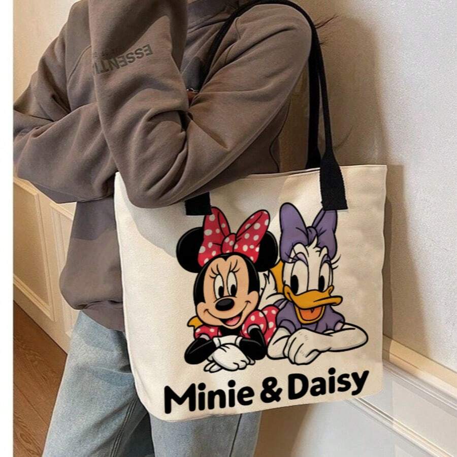 Disney 1个迪士尼米奇老鼠风格单肩包，卡通帆布包，学校和办公室收纳包 - 長方形 - 查看 1