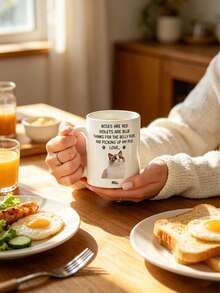 Customized Cute Cat Photo Mug, Personalized Pet Name Coffee Cup, Perfect Gift For Pet Lovers, Mother's Day, Father's Day, Birthday, Christmas - White - View 3
