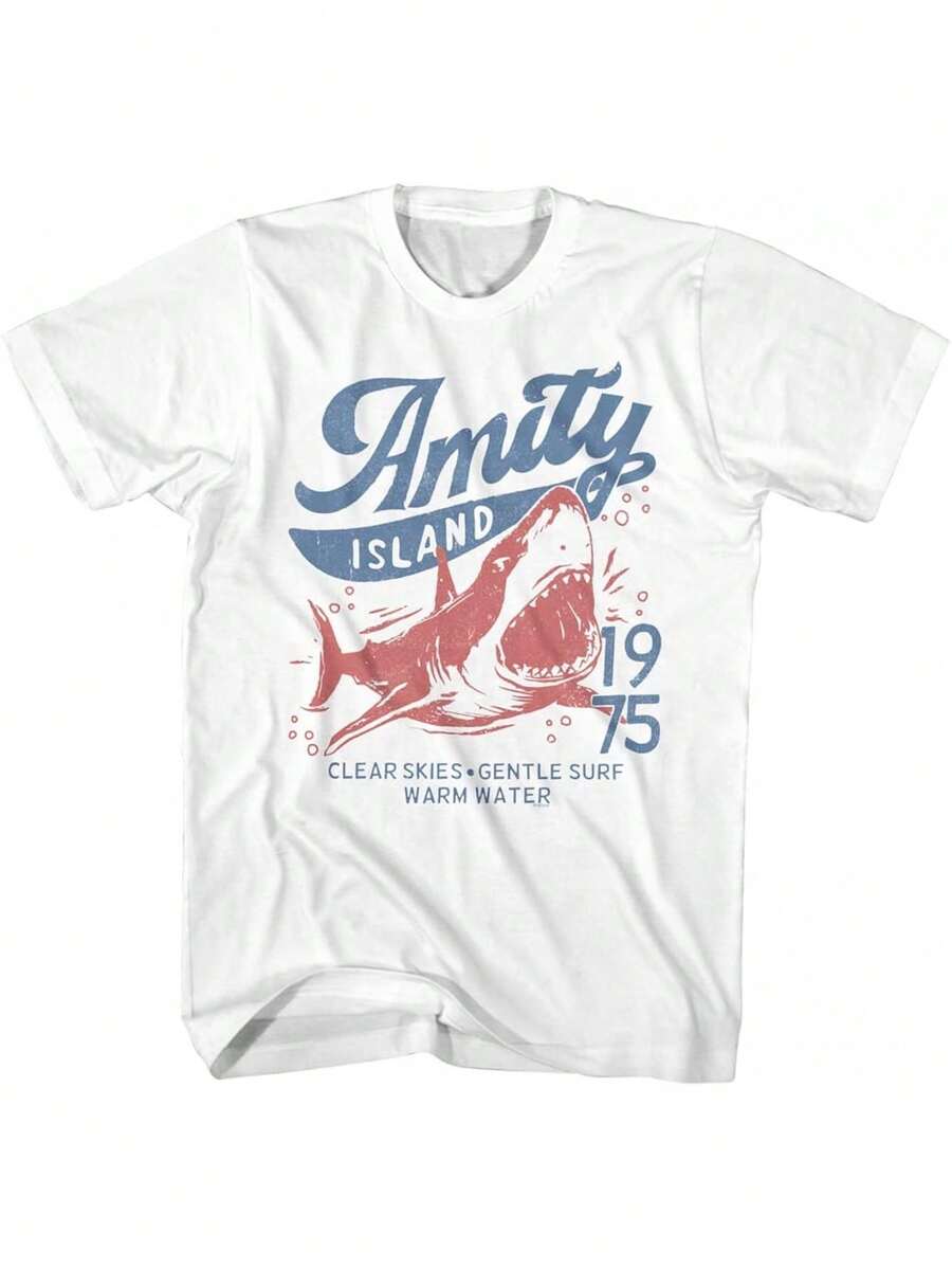Camiseta Jaws Amity - Blanco - Ver 1